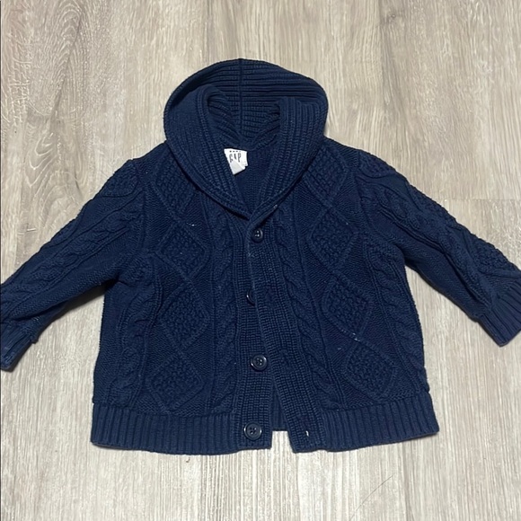 4/$30 Navy Blue Cable Knit Kids Cardigan - Picture 1 of 1